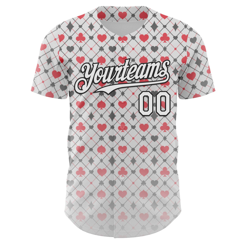 Custom White-Black Las Vegas Poker Club Authentic Baseball Jersey