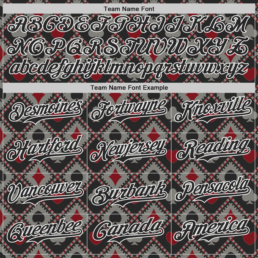 Custom Black-White Las Vegas Poker Club Authentic Baseball Jersey