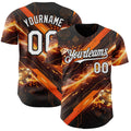 Custom Black White-Orange Las Vegas Poker Club Authentic Baseball Jersey