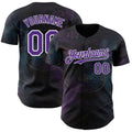 Custom Black Purple-White Las Vegas Poker Club Authentic Baseball Jersey