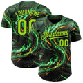 Custom Black-Neon Green Las Vegas Poker Club Authentic Baseball Jersey