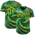 Custom Green Neon Green-Black Las Vegas Poker Club Authentic Baseball Jersey