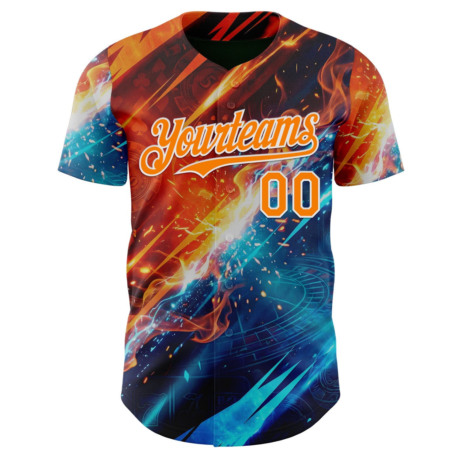 Custom Black Bay Orange Blue-White Las Vegas Poker Club Authentic Baseball Jersey