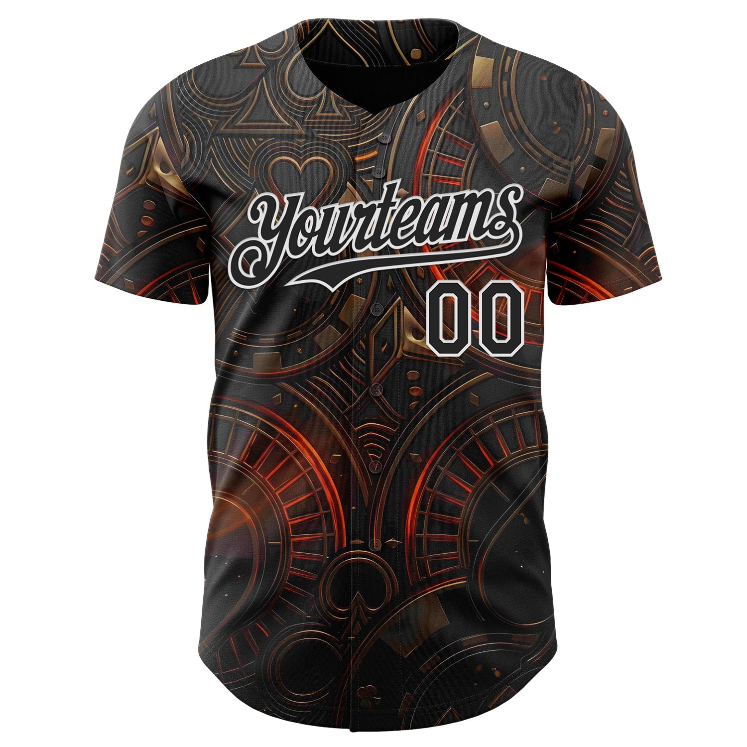 Custom Black-White Las Vegas Poker Club Authentic Baseball Jersey