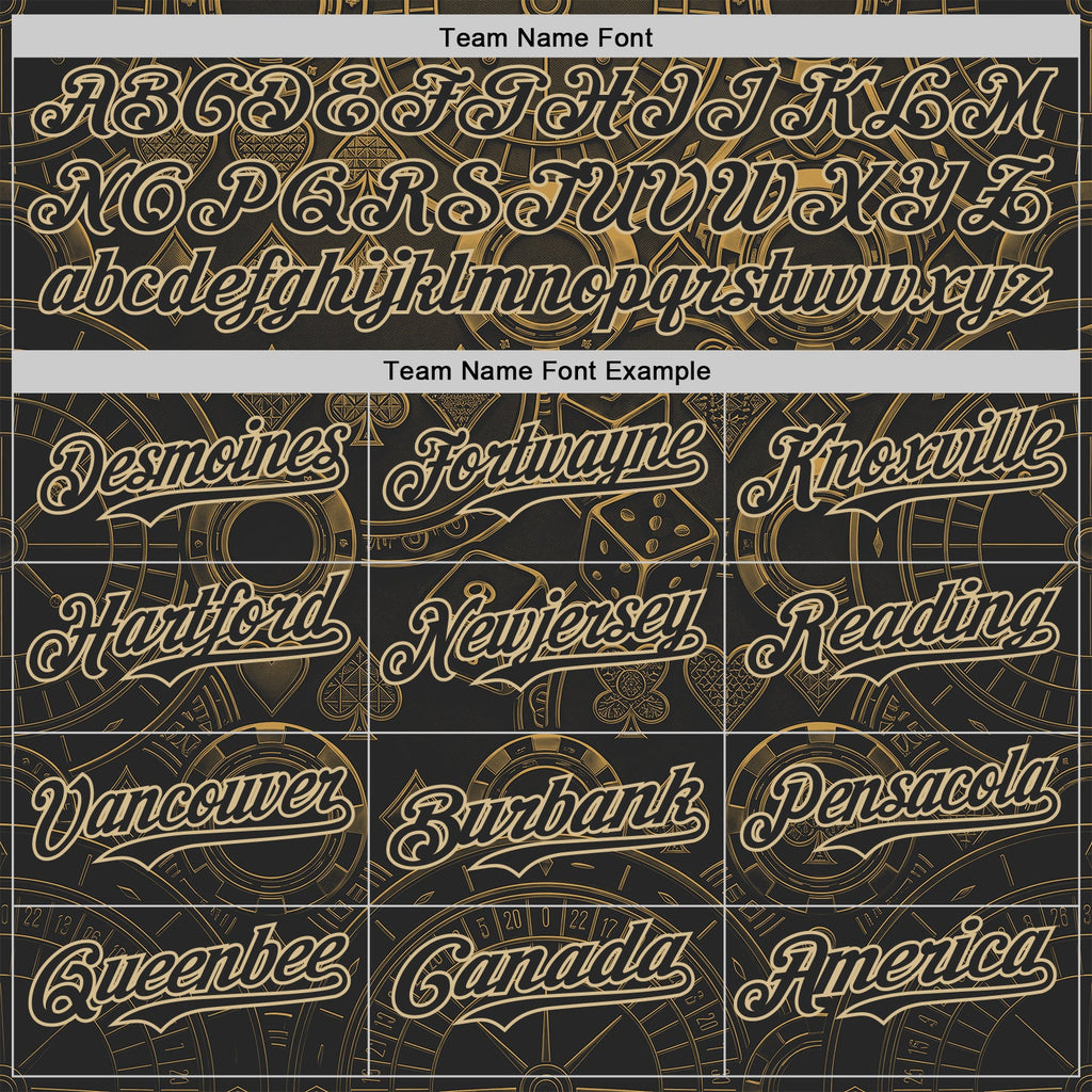 Custom Black-Vegas Gold Las Vegas Poker Club Authentic Baseball Jersey