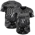 Custom Gray Black-White Las Vegas Poker Club Authentic Baseball Jersey