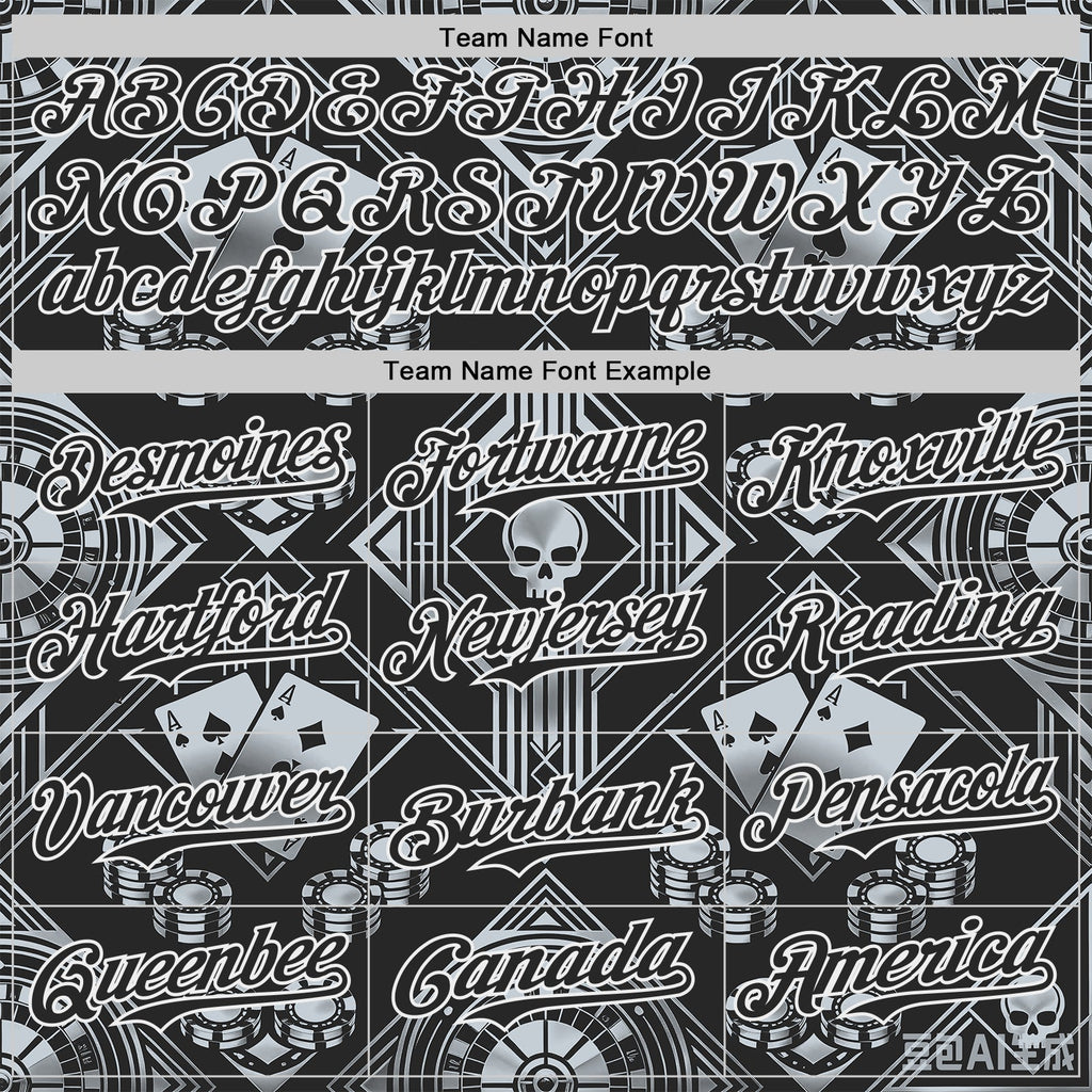 Custom Black-White Las Vegas Poker Club Authentic Baseball Jersey