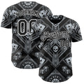 Custom Black-White Las Vegas Poker Club Authentic Baseball Jersey