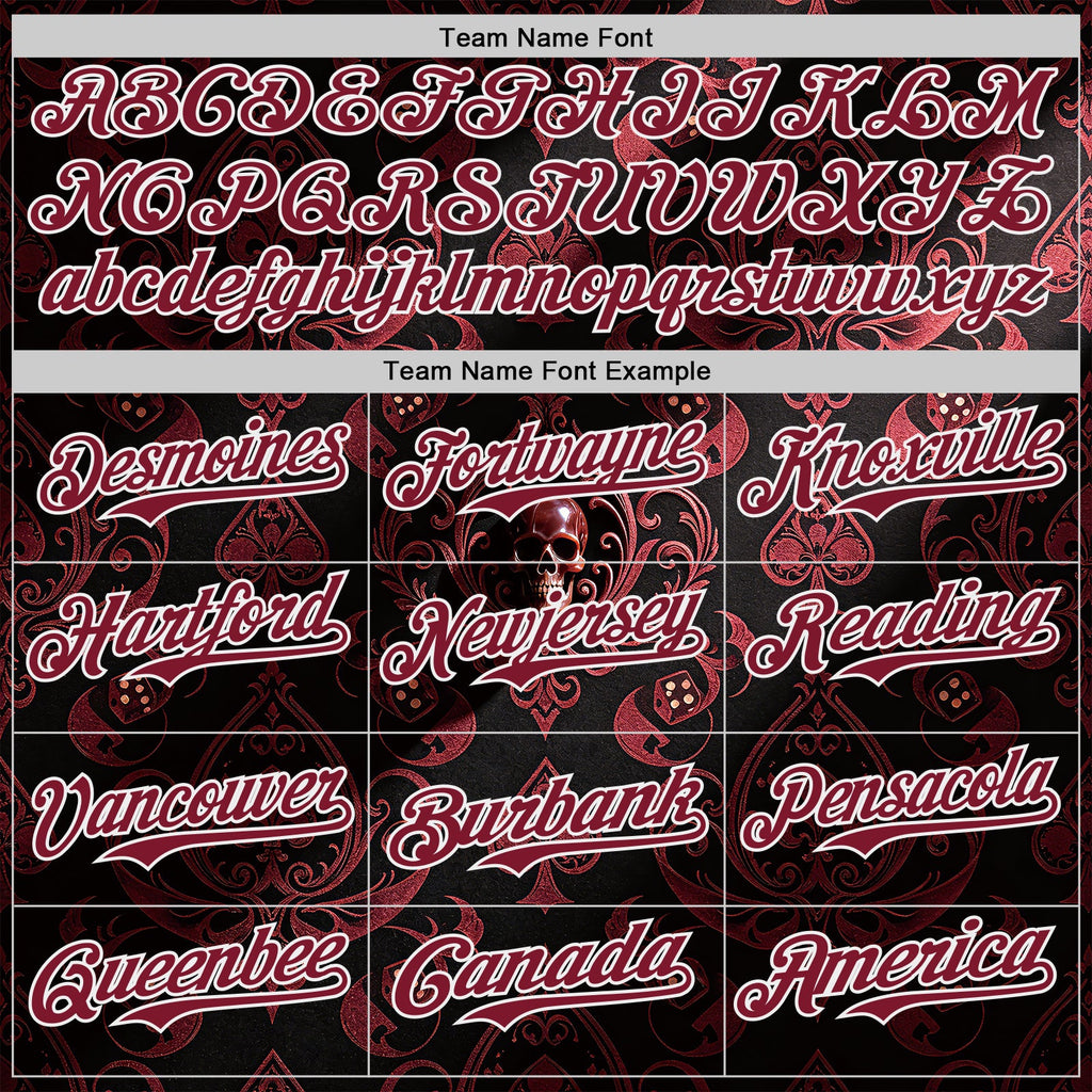 Custom Black Crimson-White Las Vegas Poker Club Authentic Baseball Jersey