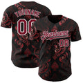 Custom Black Crimson-White Las Vegas Poker Club Authentic Baseball Jersey