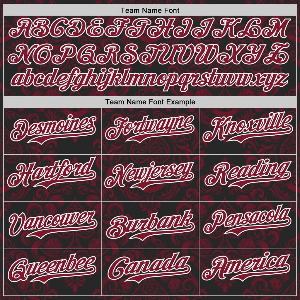 Custom Black Crimson-White Las Vegas Poker Club Authentic Baseball Jersey