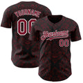 Custom Black Crimson-White Las Vegas Poker Club Authentic Baseball Jersey
