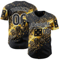 Custom Black-White Las Vegas Poker Club Authentic Baseball Jersey