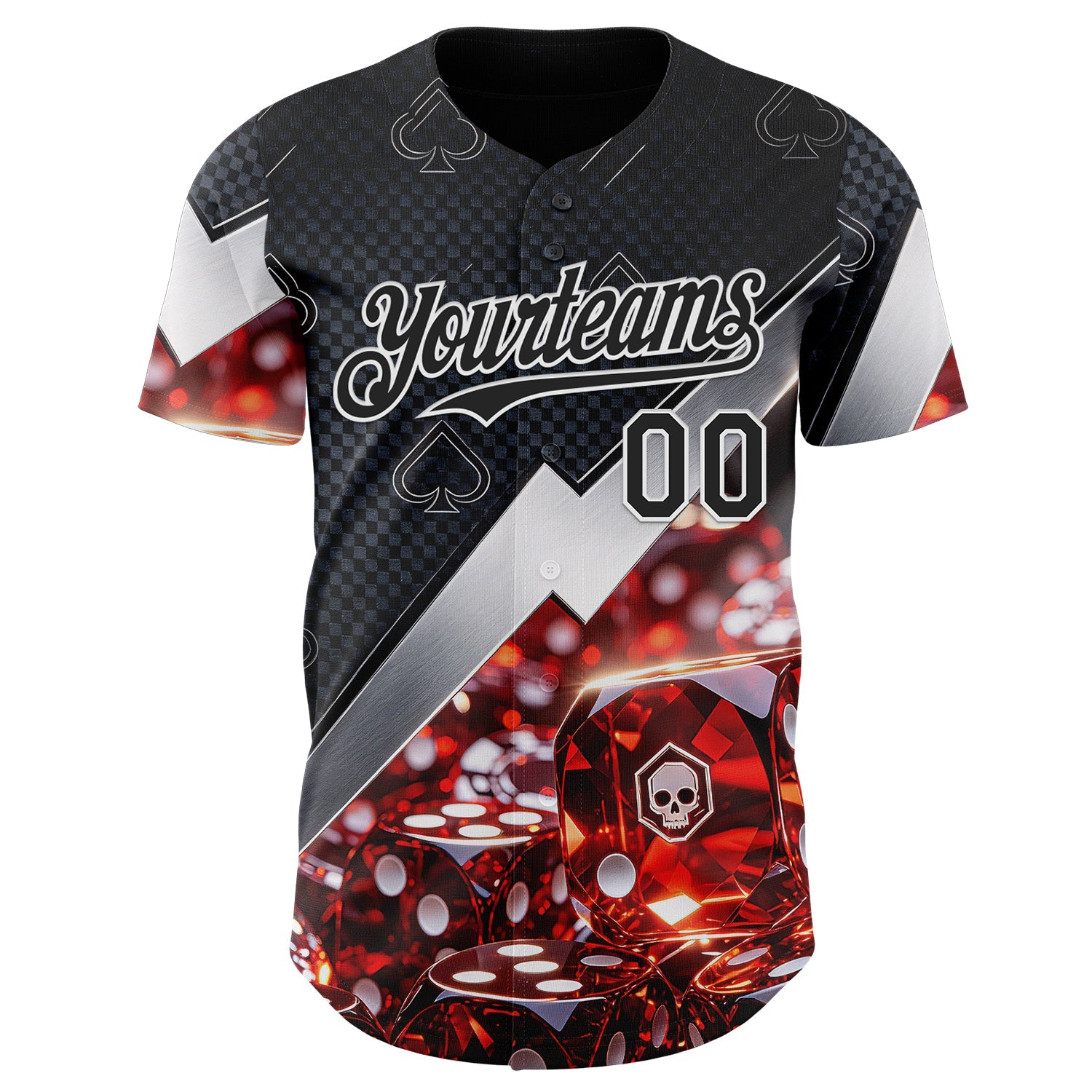 Custom Black-White Las Vegas Poker Club Authentic Baseball Jersey