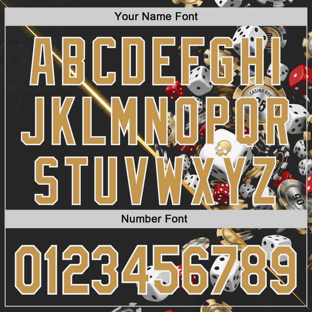 Custom Black Old Gold-White Las Vegas Poker Club Authentic Baseball Jersey