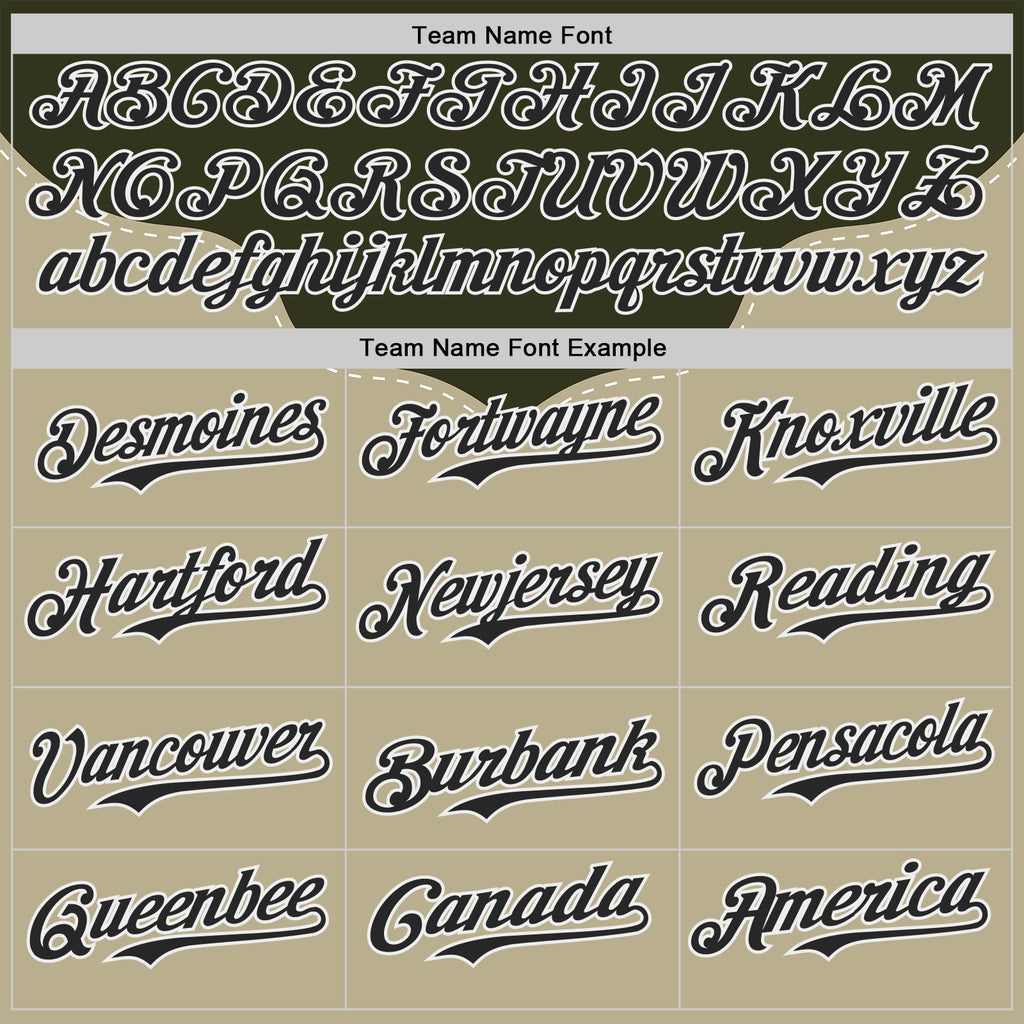 Custom Olive Black-White Baroque Floral Scroll Authentic Baseball Jersey