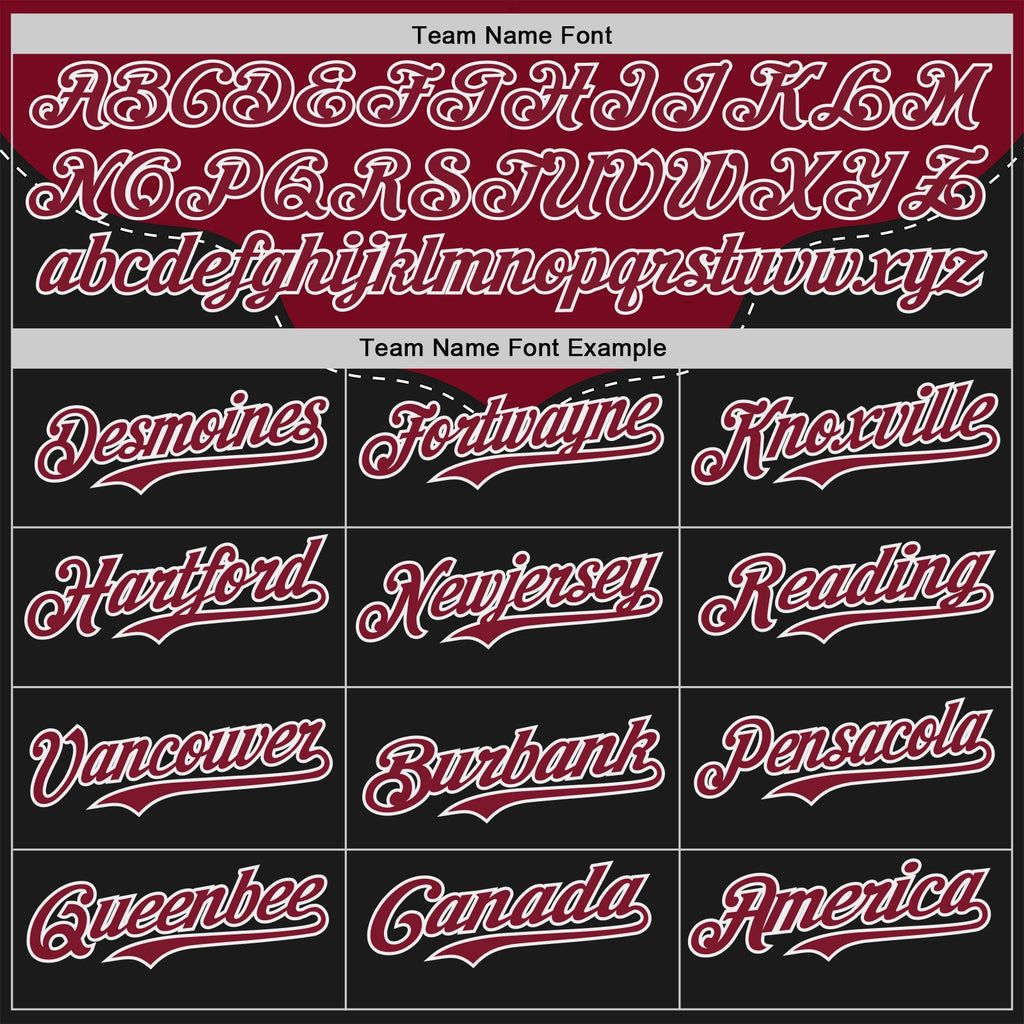 Custom Black Crimson-White Baroque Floral Scroll Authentic Baseball Jersey