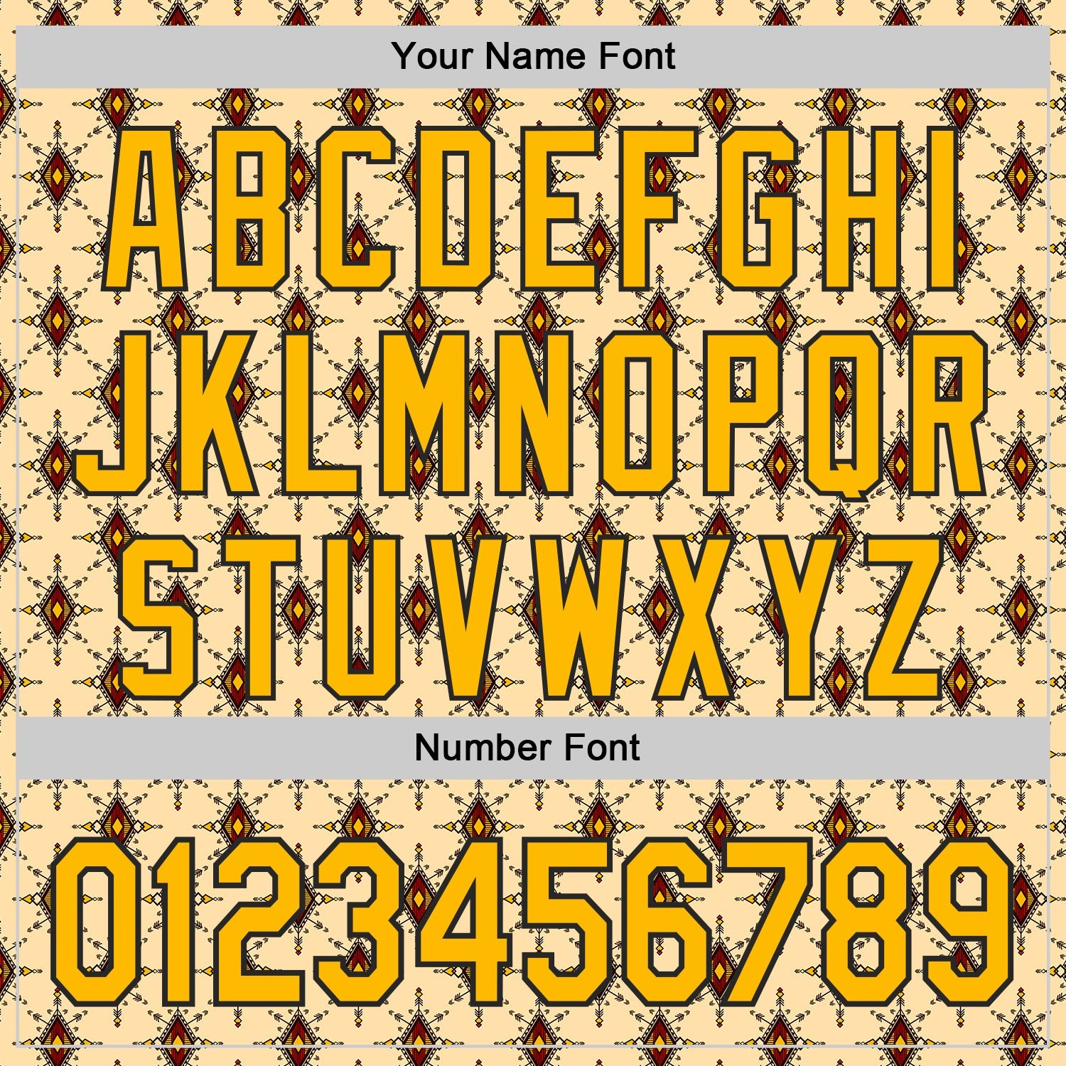 Custom Yellow Gold-Black Geometric Ethnic Authentic Baseball Jersey