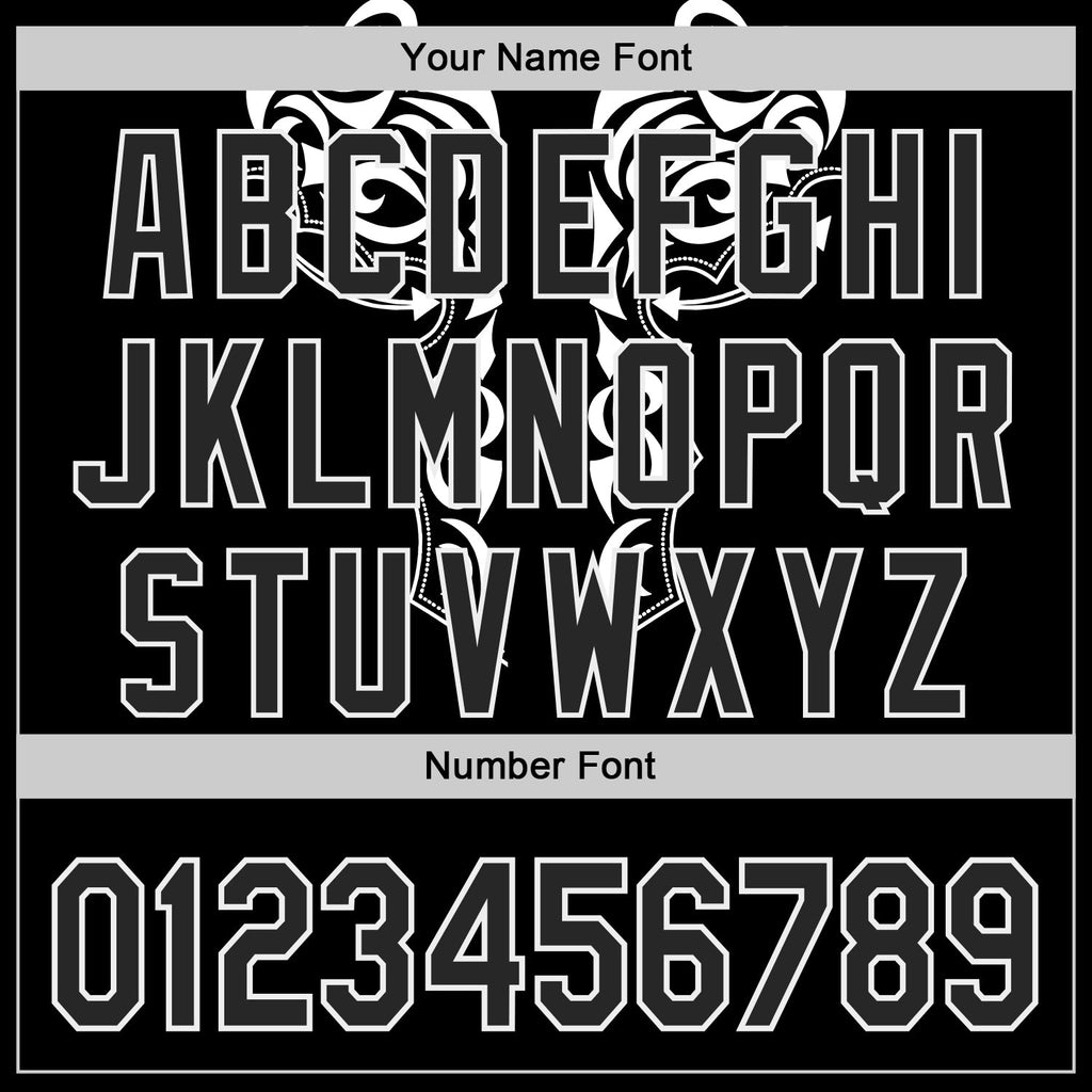 Custom Black-White Baroque Floral Scroll Authentic Baseball Jersey