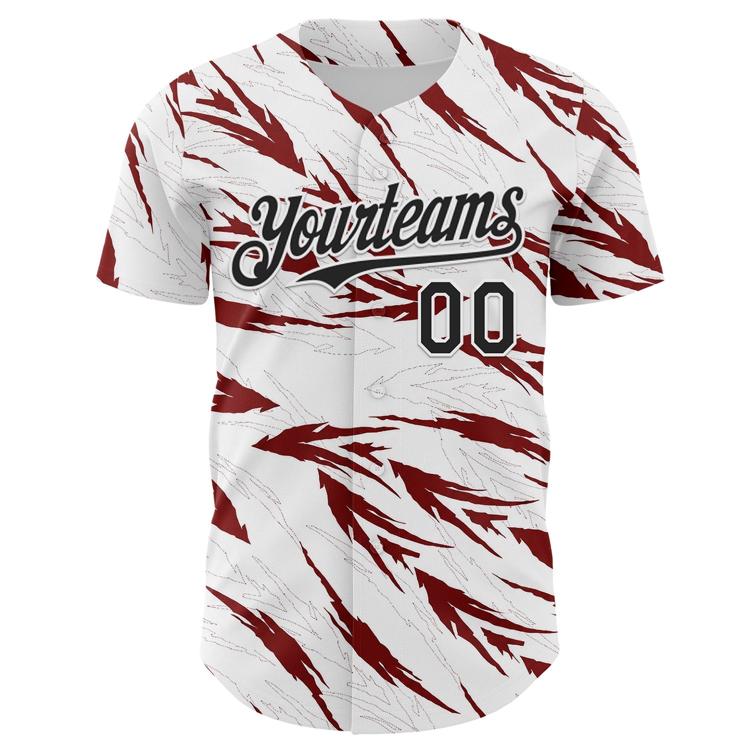Custom White-Black Flame Feather Authentic Baseball Jersey
