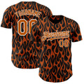 Custom Black Texas Orange-White Floral Authentic Baseball Jersey