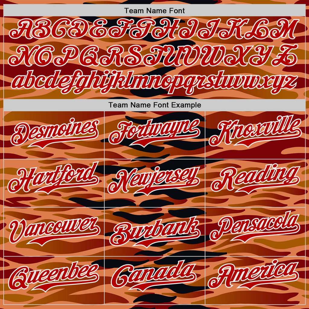 Custom Black Red-White Zebra Tiger Stripe Authentic Baseball Jersey