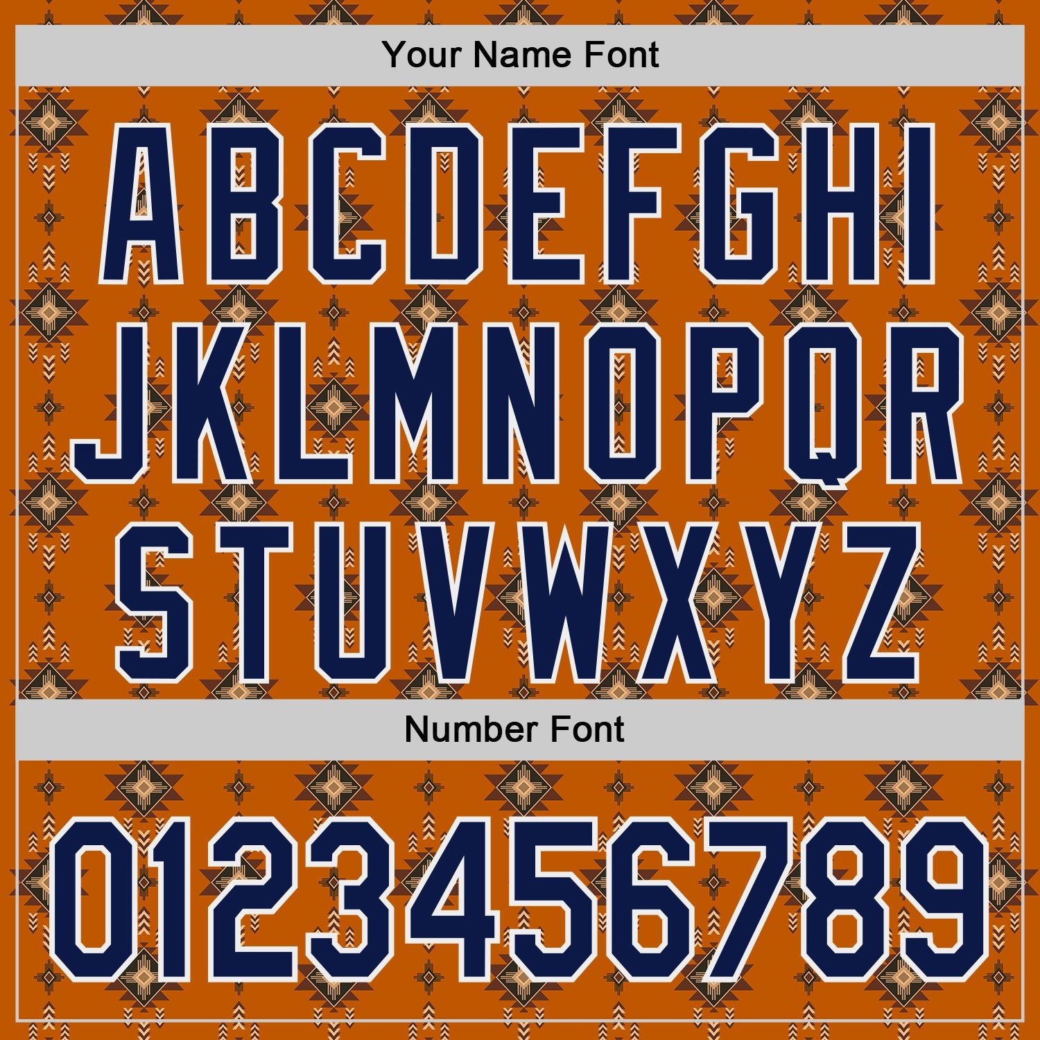 Custom Texas Orange Navy-White Tribal Ethnic Authentic Baseball Jersey