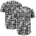 Custom White-Black Floral Authentic Baseball Jersey