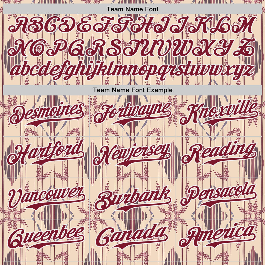 Custom City Cream Crimson-White Geometric Ethnic Authentic Baseball Jersey