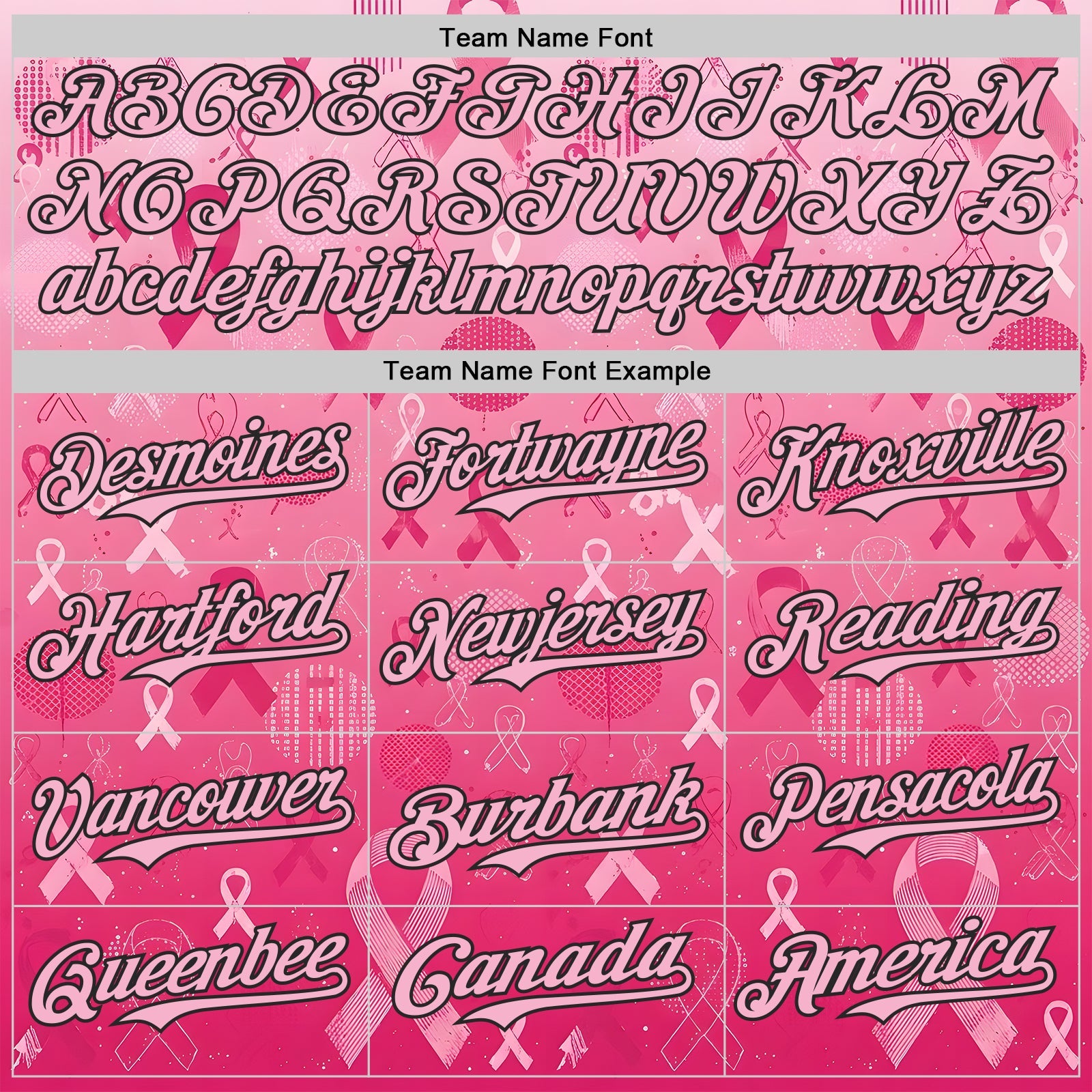 Custom Pink Light Pink-Black Breast Cancer Awareness Pink Ribbon Authentic Baseball Jersey