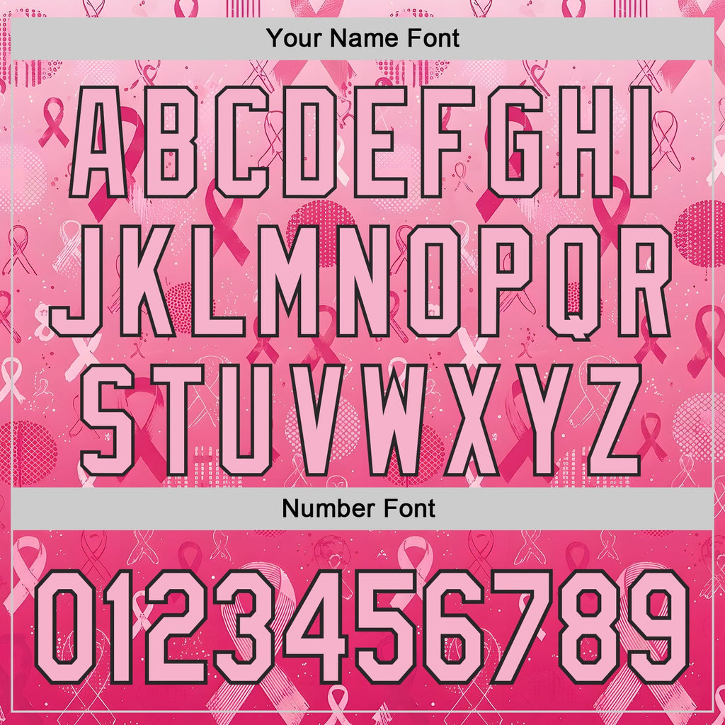 Custom Pink Light Pink-Black Breast Cancer Awareness Pink Ribbon Authentic Baseball Jersey