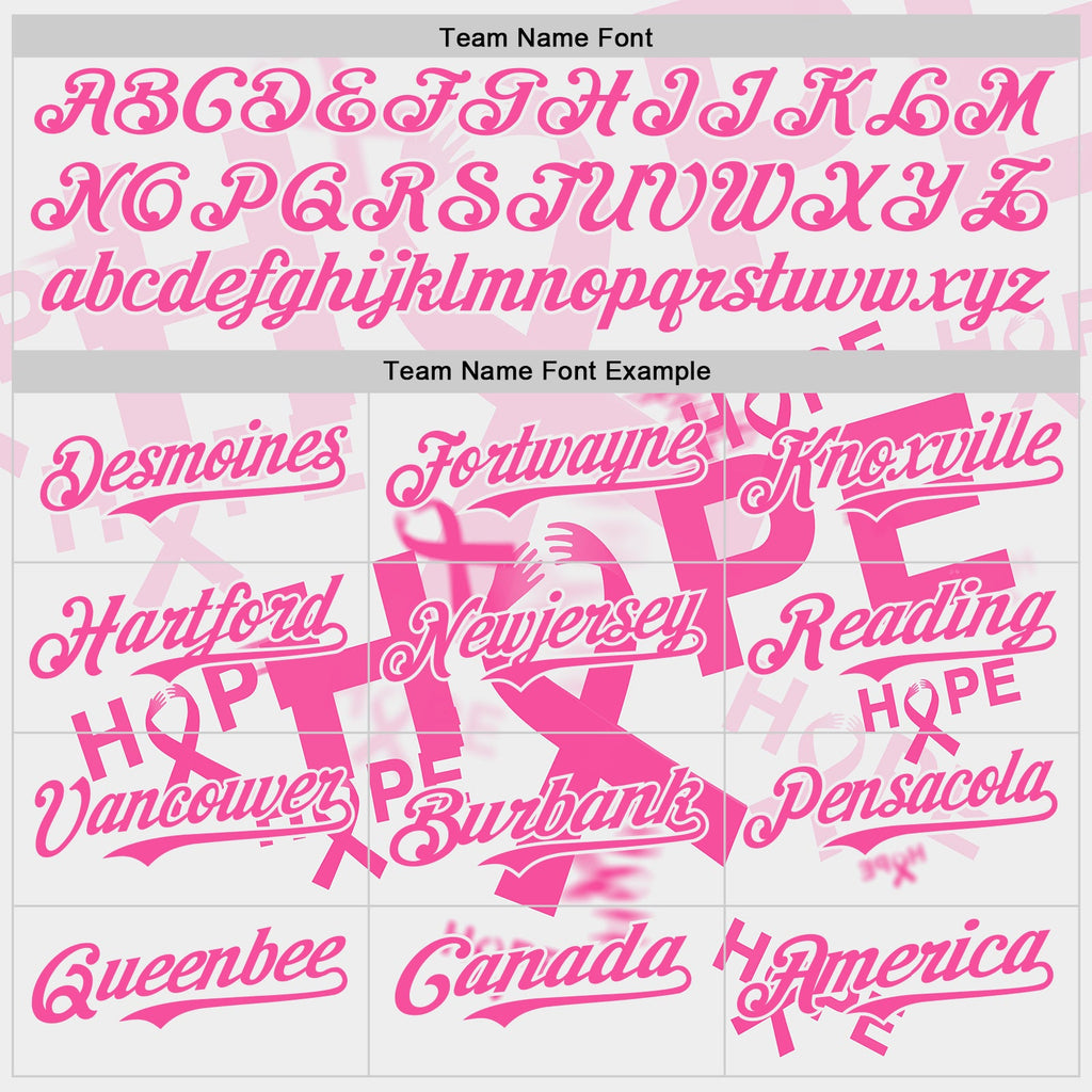 Custom White-Pink Breast Cancer Awareness Pink Ribbon Hope Authentic Baseball Jersey