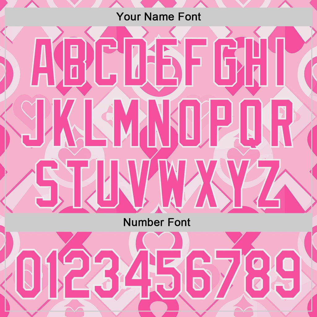 Custom Light Pink Pink-White Breast Cancer Awareness Pink Ribbon Authentic Baseball Jersey