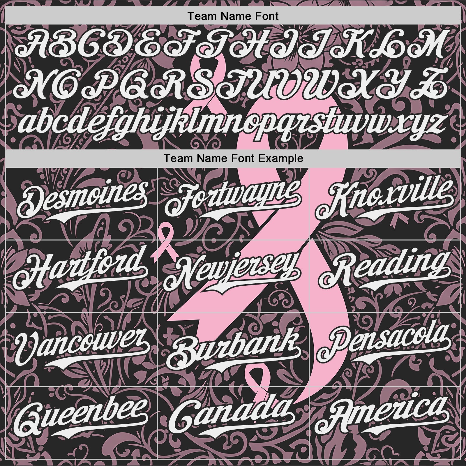 Custom Black White-Pink Breast Cancer Awareness Pink Ribbon Floral Authentic Baseball Jersey