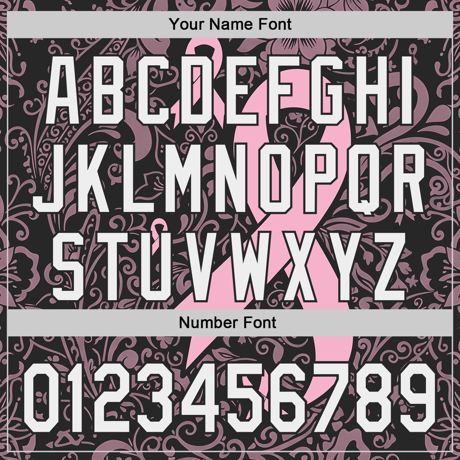 Custom Black White-Pink Breast Cancer Awareness Pink Ribbon Floral Authentic Baseball Jersey