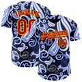 Custom Navy Red Blue-Gold Burning Man Paisley Bandana Rave Authentic Baseball Jersey