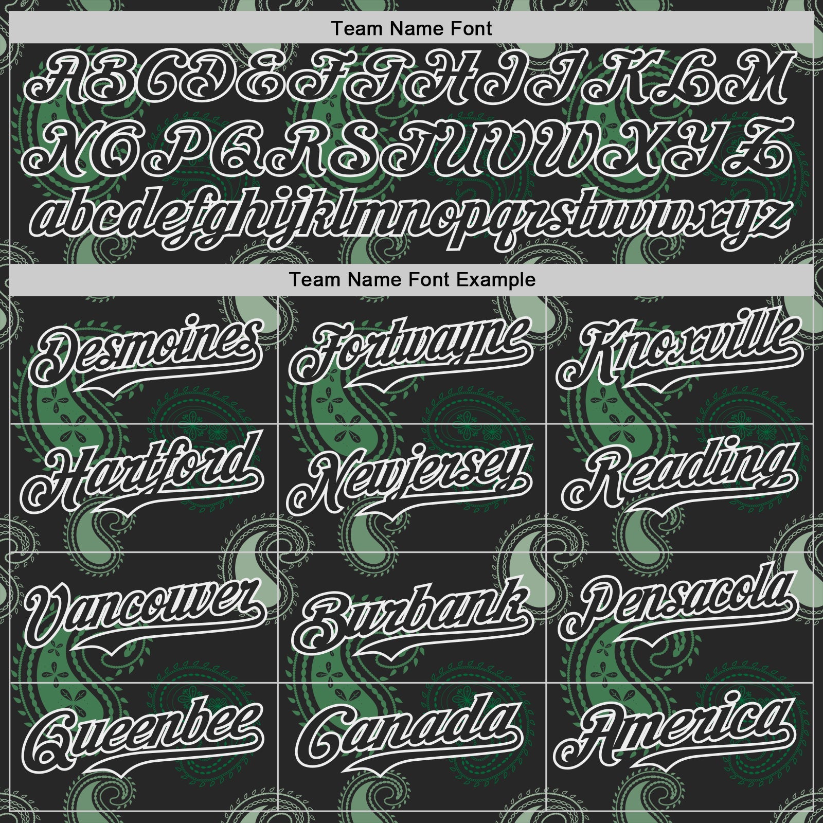Custom Black Green-White Burning Man Paisley Bandana Rave Authentic Baseball Jersey
