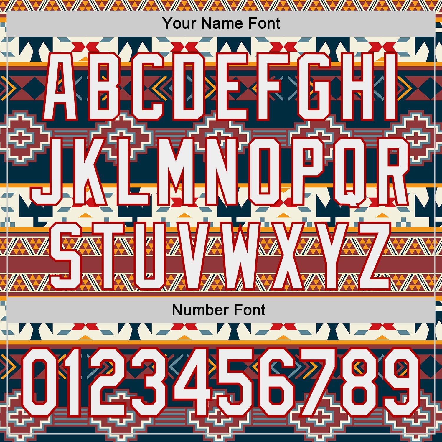 Custom Navy White Yellow-Red Burning Man Aztec Tribal Geometric Authentic Baseball Jersey