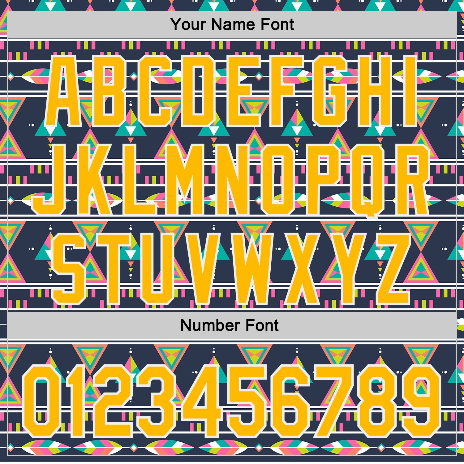 Custom Navy Gold Pink Green-White Boho Style Geometri Tribal Authentic Baseball Jersey