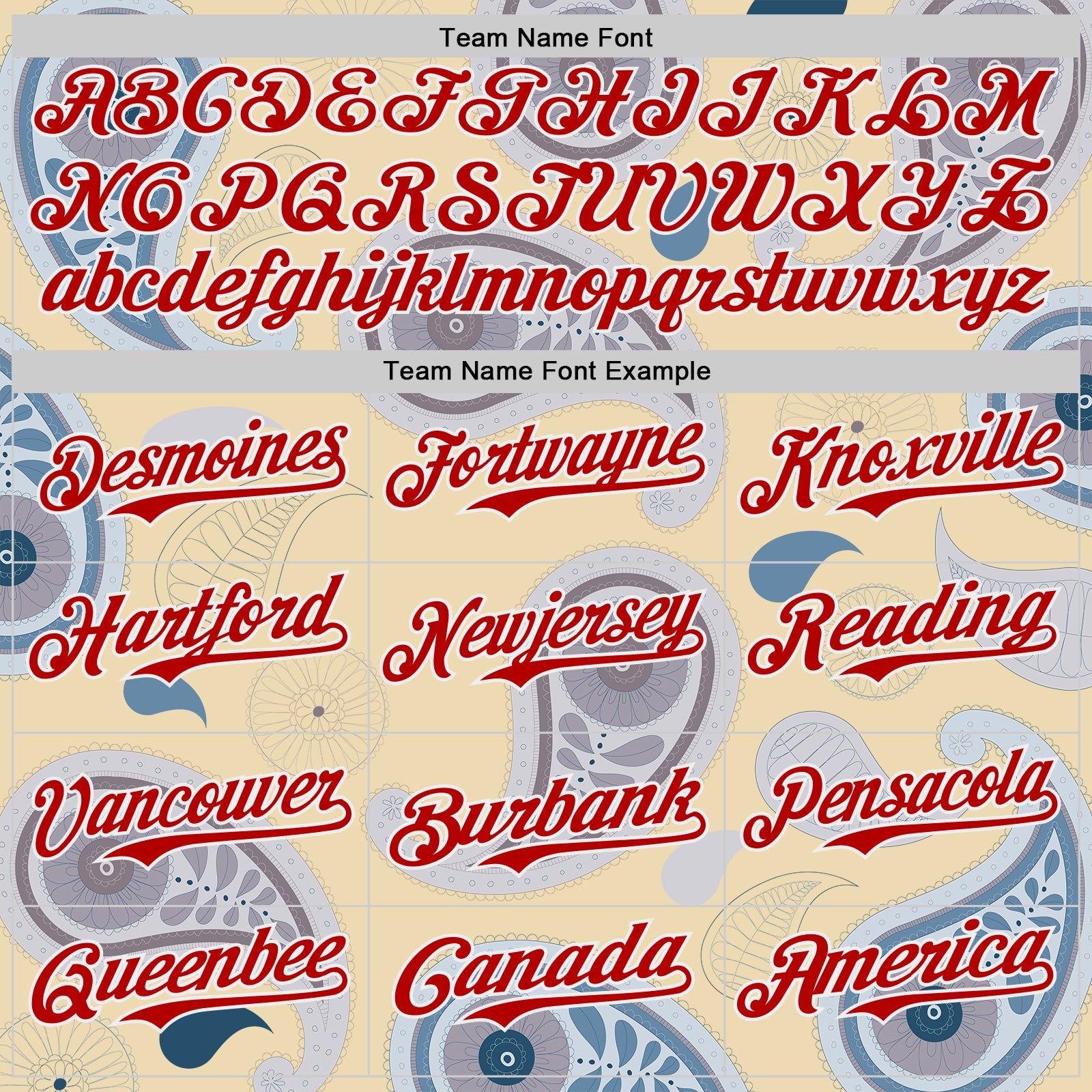 Custom Cream Red Gray-White Burning Man Paisley Bandana Rave Authentic Baseball Jersey