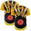 Custom Gold-Navy Burning Man Music Record Authentic Baseball Jersey