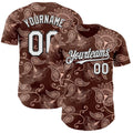 Custom Brown White-Black Burning Man Paisley Bandana Rave Authentic Baseball Jersey