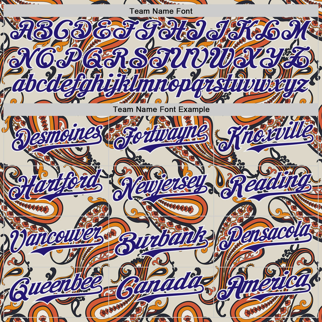 Custom White-Dark Purple Burning Man Paisley Bandana Rave Authentic Baseball Jersey