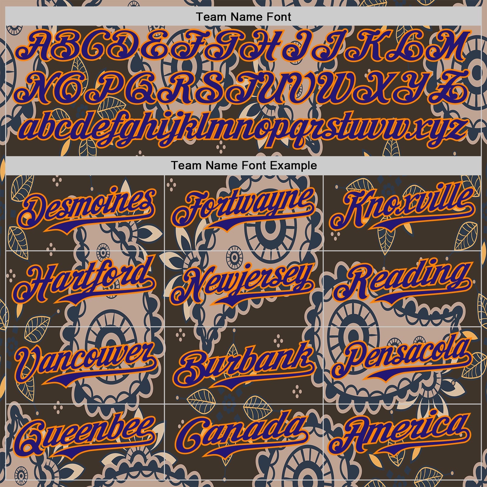 Custom Brown Dark Purple-Bay Orange Burning Man Paisley Bandana Rave Authentic Baseball Jersey