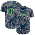 Custom Blue Green-White Burning Man Paisley Bandana Rave Authentic Baseball Jersey
