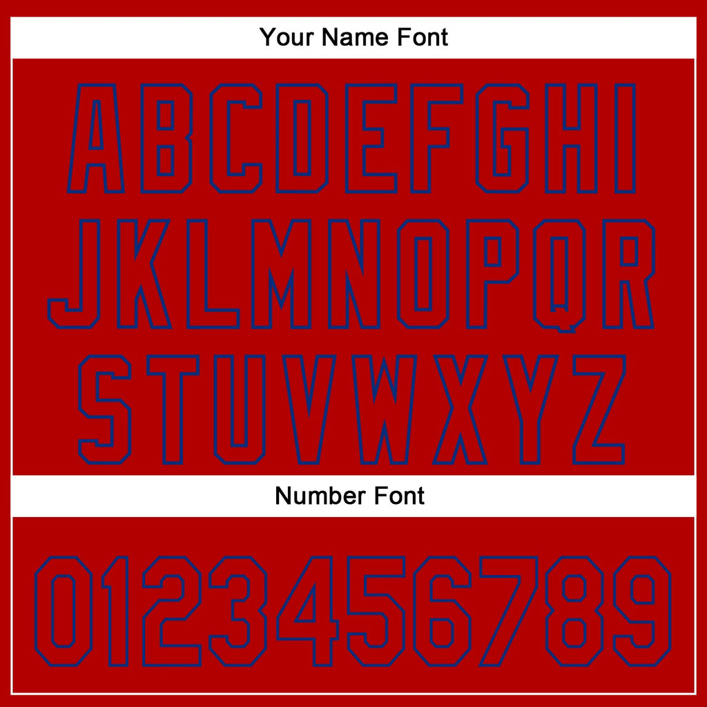 Custom Red Royal 3D Pattern Design Side Panel Stripes Authentic Baseball Jersey