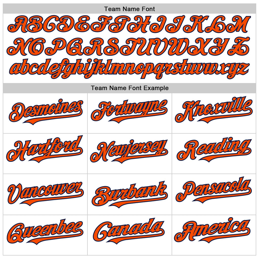 Custom White Navy-Orange Line Authentic Baseball Jersey
