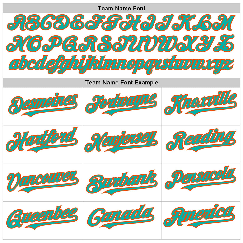 Custom White Aqua-Orange Line Authentic Baseball Jersey