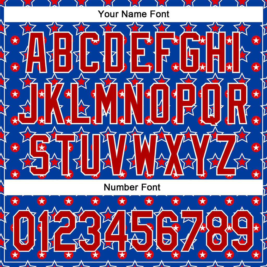 Custom Royal Red-White 3D American Flag Patriotic Authentic Baseball Jersey