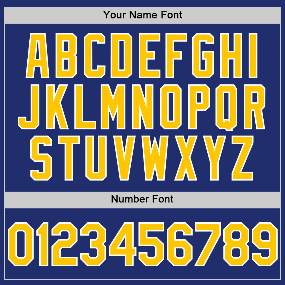 Custom Royal Yellow-White Line Authentic Baseball Jersey